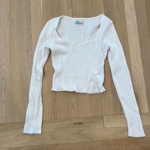 Hollister, white long sleeve, size M, discontinued